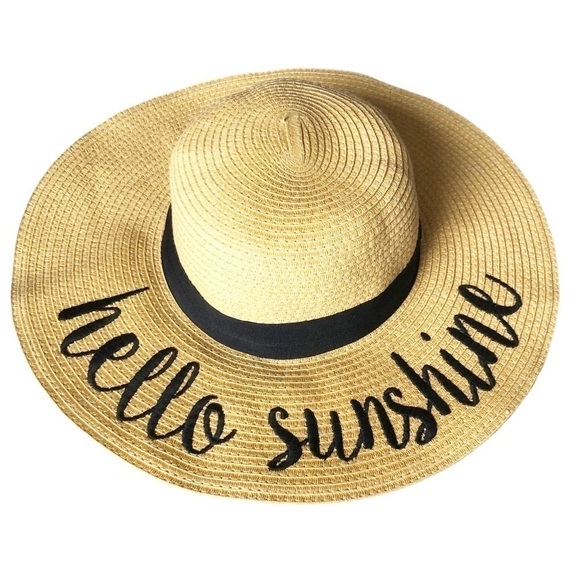 CC Paper Sun Hat Hello Sunshine Natural Straw Color - Picture 2 of 6